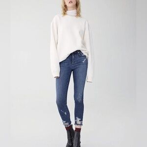 AGOLDE, Blue Sophie Hi Rise Skinny Cropped Jeans, Size 25